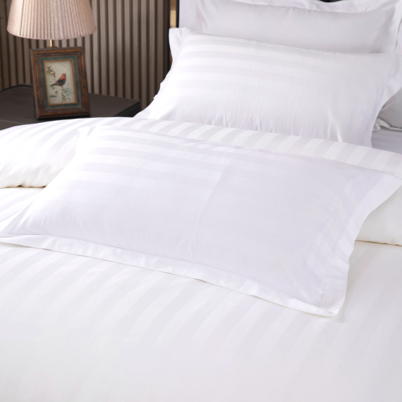 Set Seprai Kamar Tidur Hotel Katun 6080S 6080S Putih Polos Garis Sateen 3Cm Set Seprai Kamar Tidur Hotel Katun 6080S 6080S Putih Polos Garis Sateen 3Cm