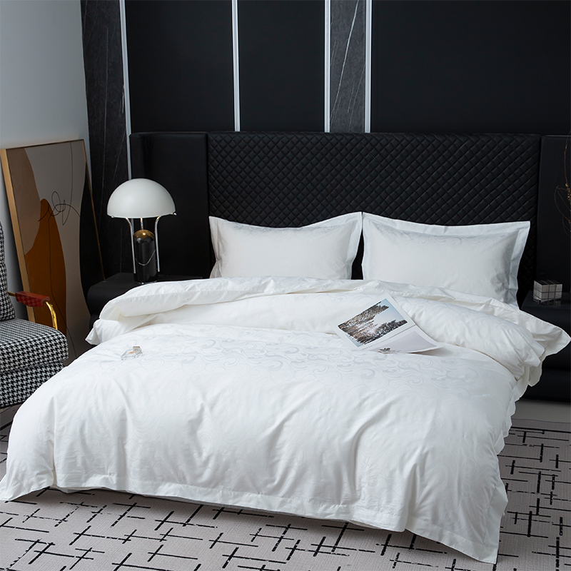 Set Seprai Kamar Tidur Linen Hotel Putih Saten Katun 100% Jacquard Baru Set Seprai Kamar Tidur Linen Hotel Putih Saten Katun 100% Jacquard Baru