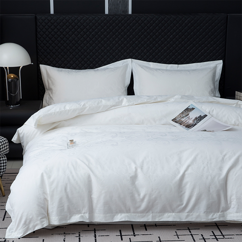 Set Seprai Kamar Tidur Linen Hotel Putih Saten Katun 100% Jacquard Baru Set Seprai Kamar Tidur Linen Hotel Putih Saten Katun 100% Jacquard Baru