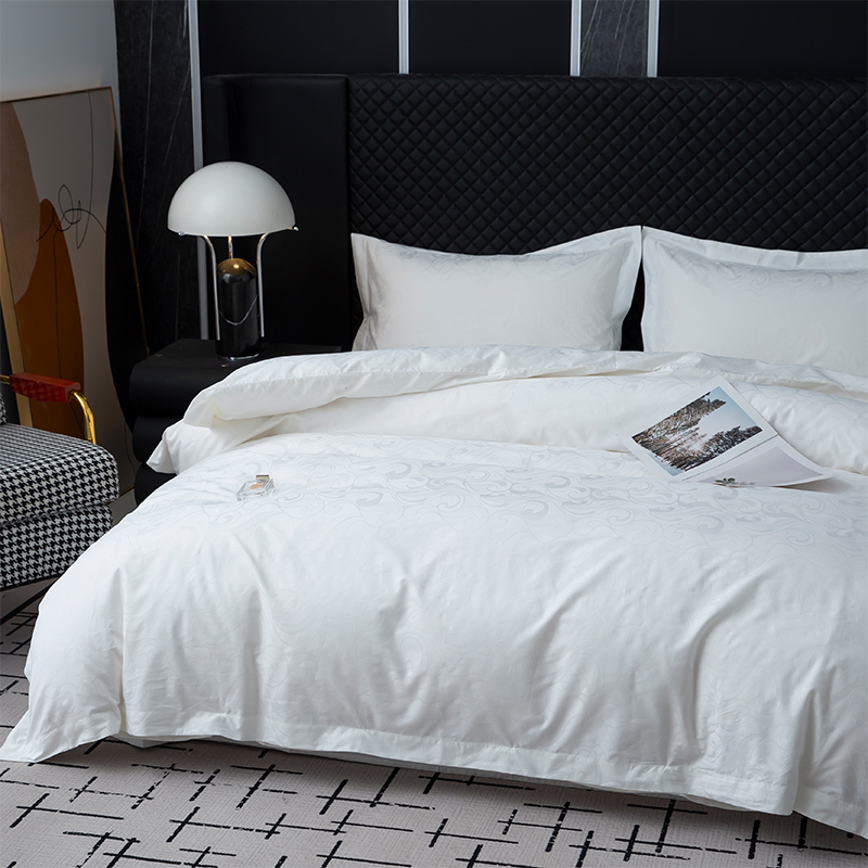 Set Seprai Kamar Tidur Linen Hotel Putih Saten Katun 100% Jacquard Baru Set Seprai Kamar Tidur Linen Hotel Putih Saten Katun 100% Jacquard Baru