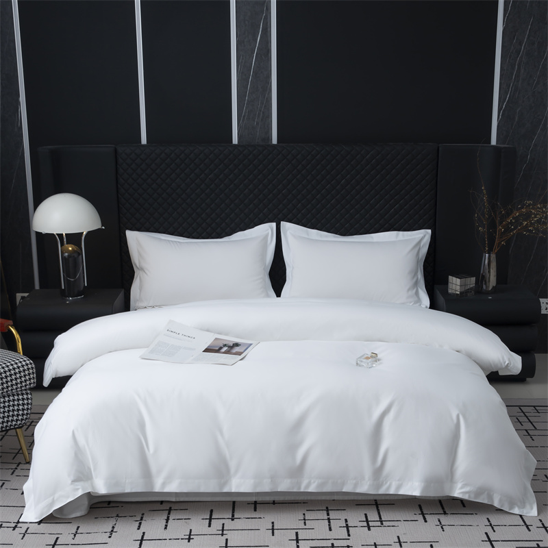 Set Tempat Tidur Kain 50% Katun 50% Poliester 300TC Untuk Hotel Bintang