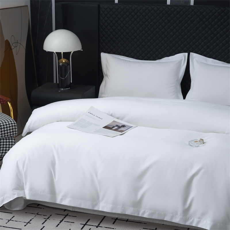 Set Tempat Tidur Kain 50% Katun 50% Poliester 300TC Untuk Hotel Bintang Set Tempat Tidur Kain 50% Katun 50% Poliester 300TC Untuk Hotel Bintang