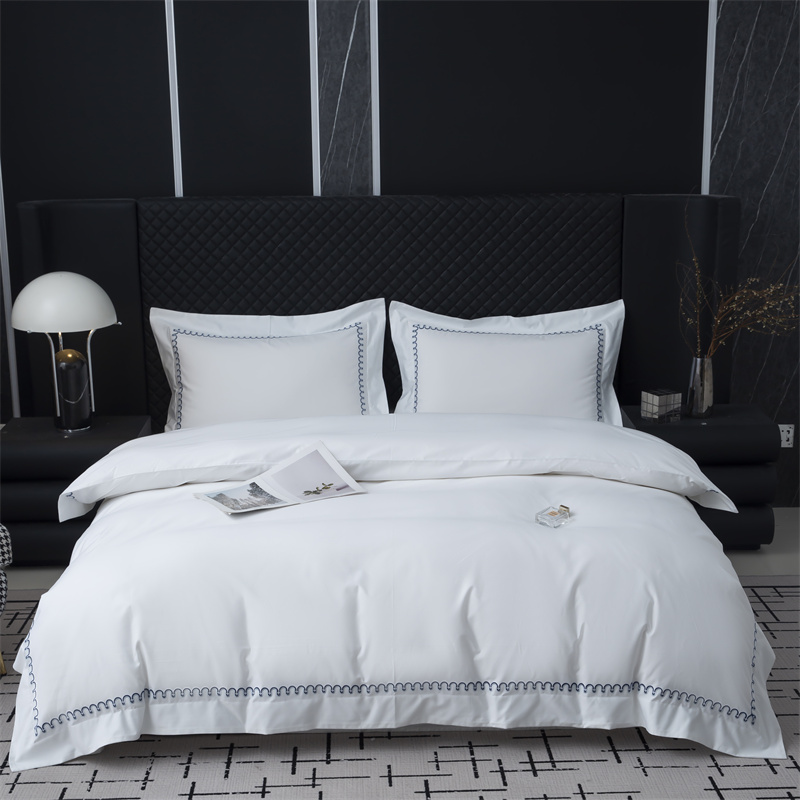 Set Seprai Katun Saten 500TC Desain Bordir Pola Baru