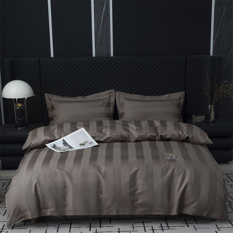 Set Seprai Katun Saten 750TC Garis Saten 7cm