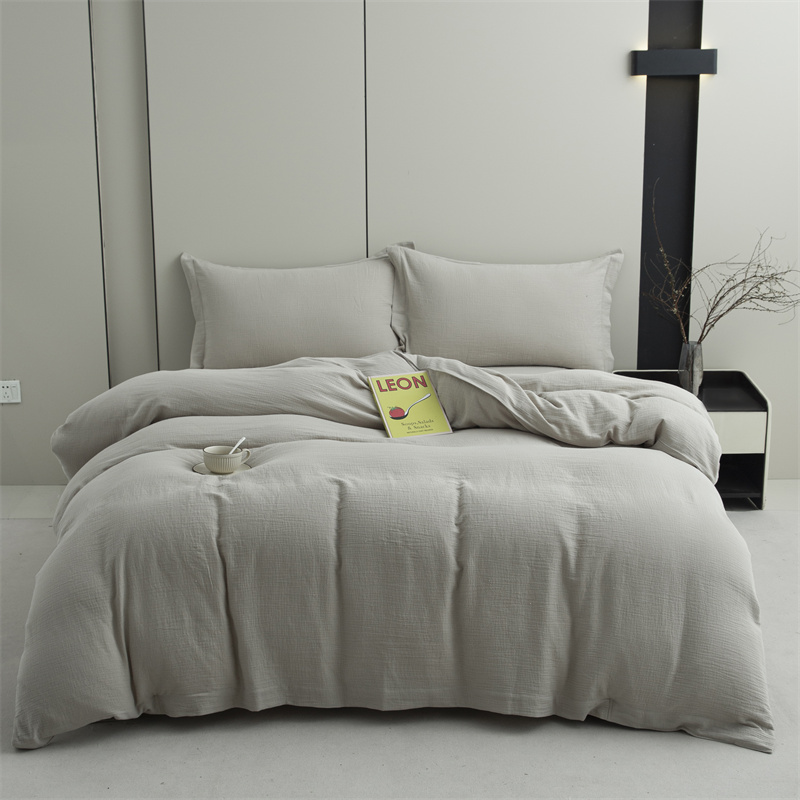 Lapisan Ganda Kasa 100% Kain Katun Set Tempat Tidur Super Lembut