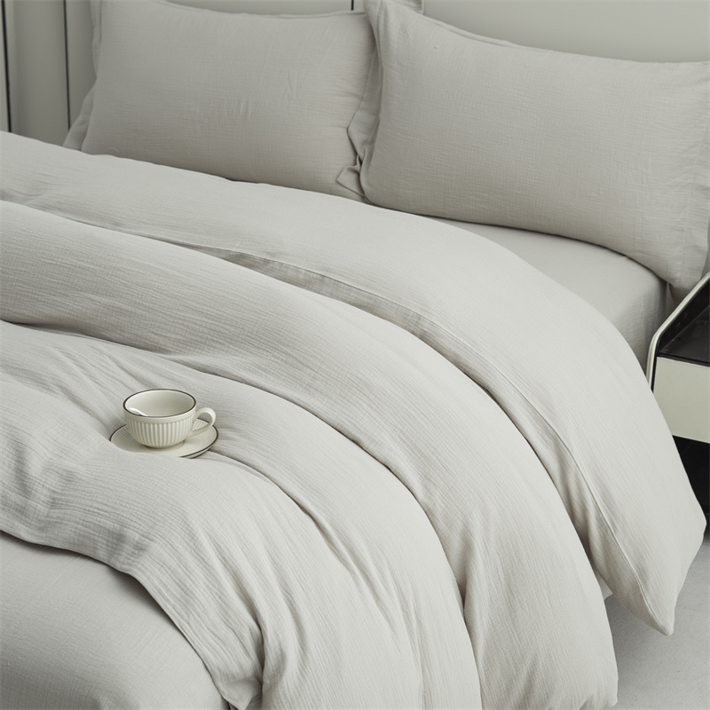 Lapisan Ganda Kasa 100% Kain Katun Set Tempat Tidur Super Lembut Lapisan Ganda Kasa 100% Kain Katun Set Tempat Tidur Super Lembut