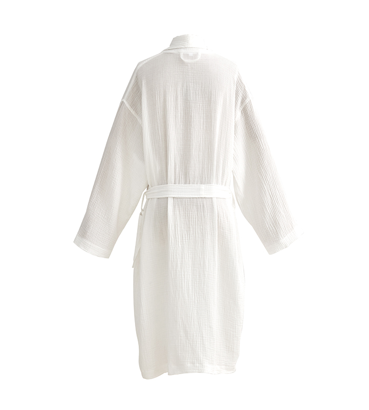 Jubah Mandi Hotel Kerah Selendang Kain Katun Kasa Dua Lapis Jubah Mandi Hotel Kerah Selendang Kain Katun Kasa Dua Lapis