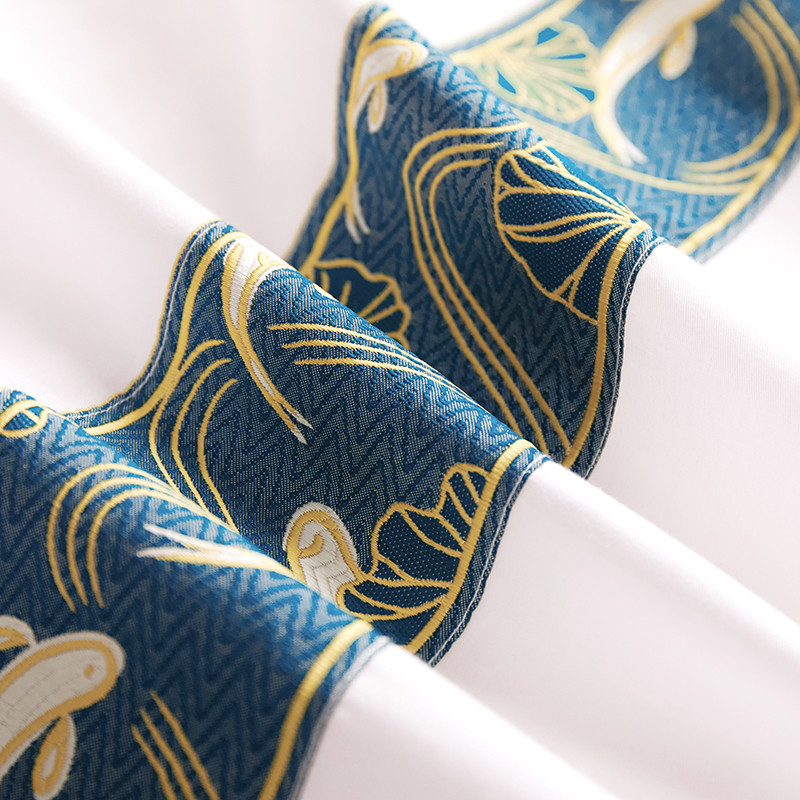 Dekorasi Pita Jacquard Set Tempat Tidur Hotel Katun 60S yang Disesuaikan Dekorasi Pita Jacquard Set Tempat Tidur Hotel Katun 60S yang Disesuaikan